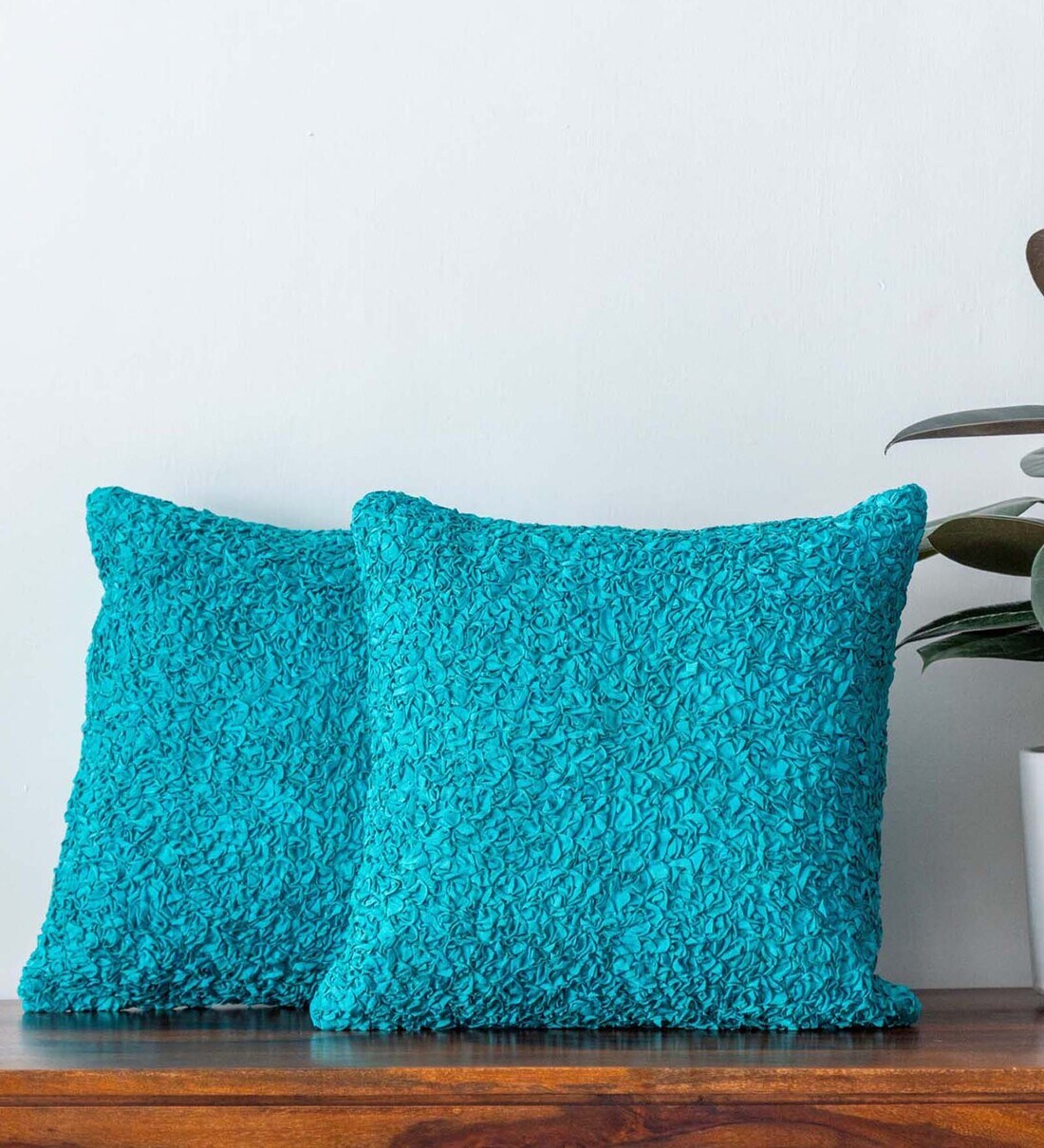 Buy Blue Textured Art Silk 18 x 12 Inches Cushion Cover by Ananta Designs at 20 OFF by Ananta