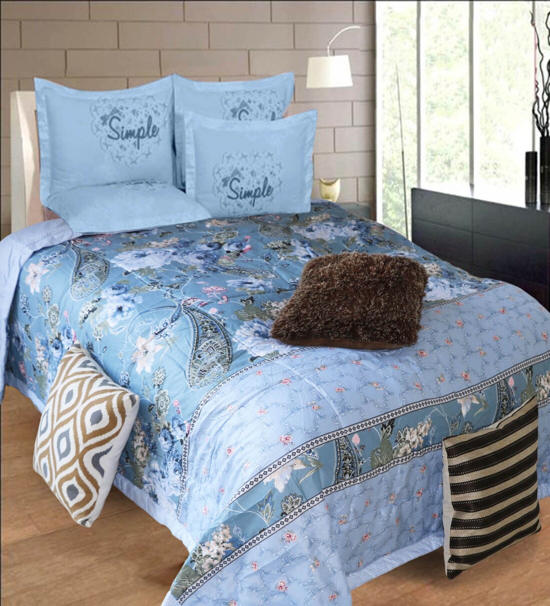 Buy Poly Cotton 180 GSM Ac Room Double Bed Comforter By The Home Talk