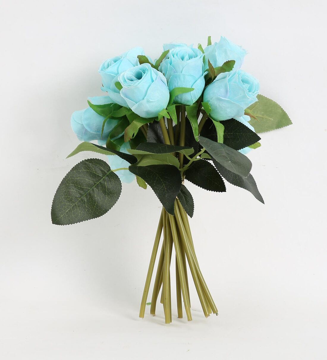 Buy Blue Fabric Artificial Rose Flower Bunch by Fourwalls Online