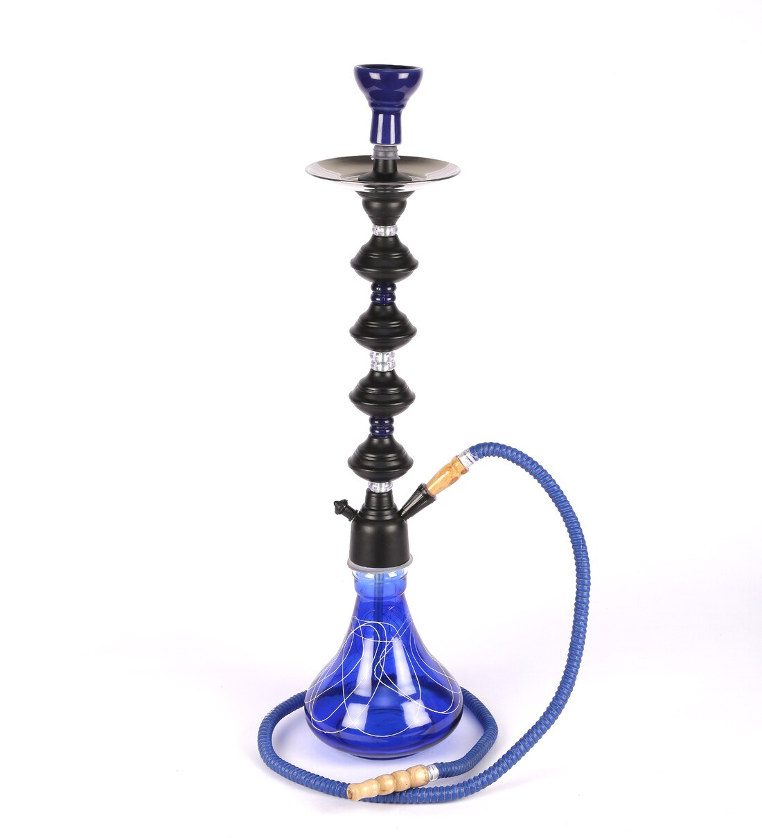 Buy Blue Glass Decorative Stylo 30 Inch Hookah By Jaipurcrafts Online