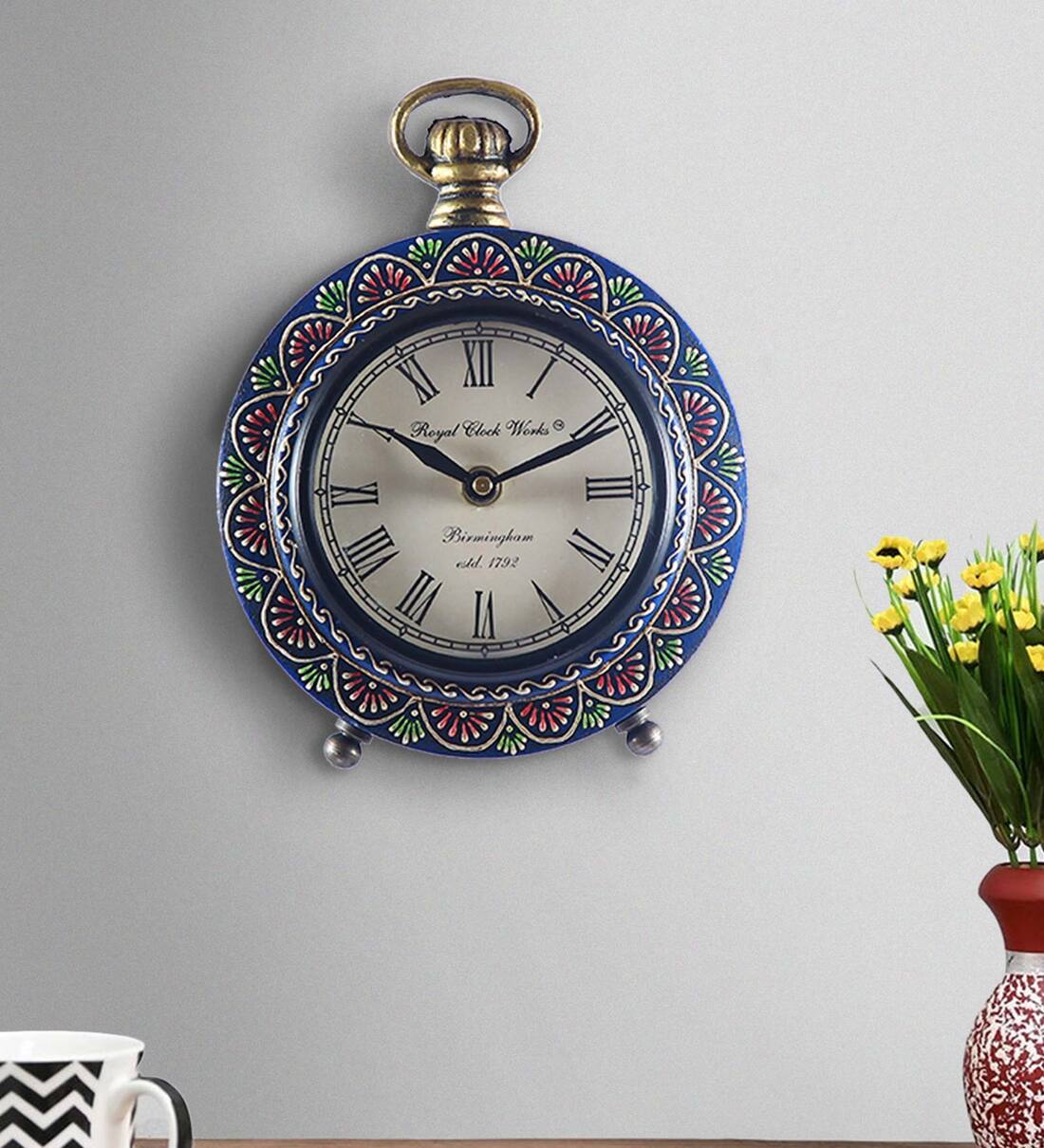 Buy Blue MDF Wall Clocks by Aapno Rajasthan Online Modern Wall Clocks Wall Clocks Home