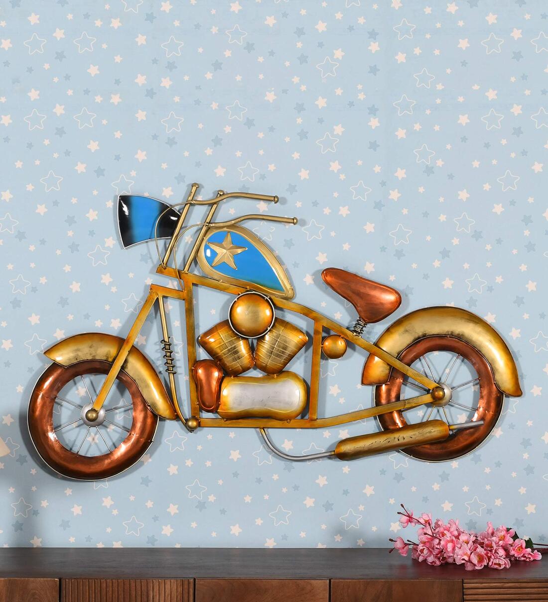 Metal bike art for wall new arrivals