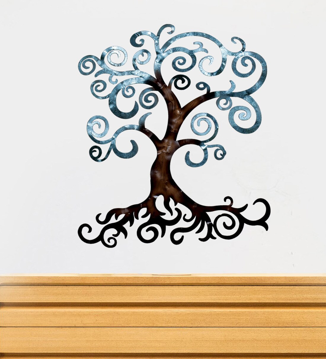 Buy Blue Metal Small Tree Of Life Wall Art by Craftter at 39% OFF by ...