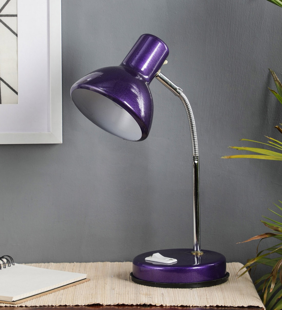 Buy Blue Shade Study Lamp With Metal Base By Brightdaisy Online Study Lamps Table Lamps