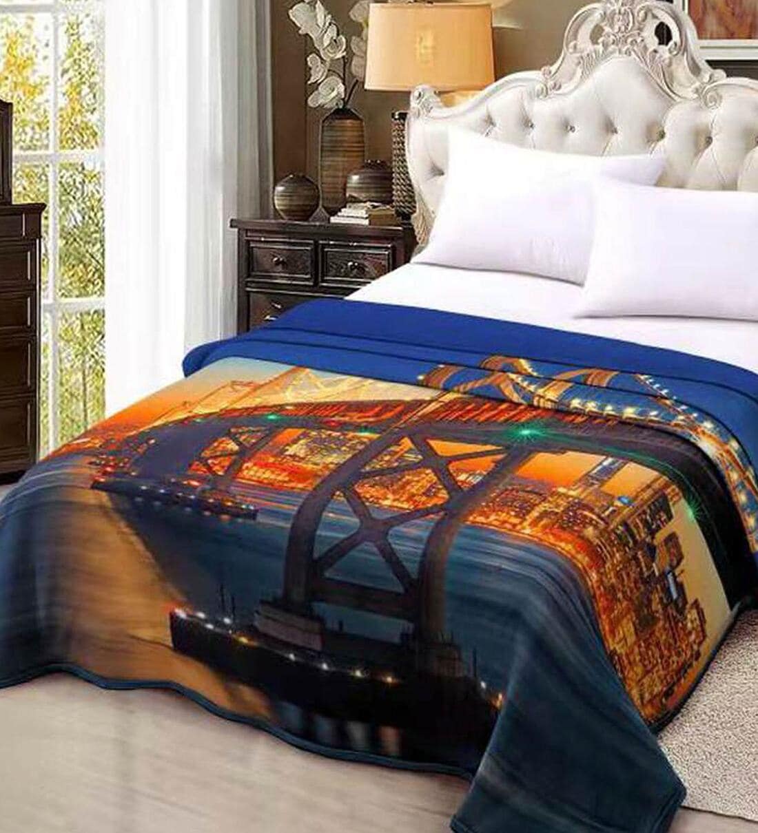 Buy Blue Mink 600 GSM Double Bed AC Room Blanket by Florida Online
