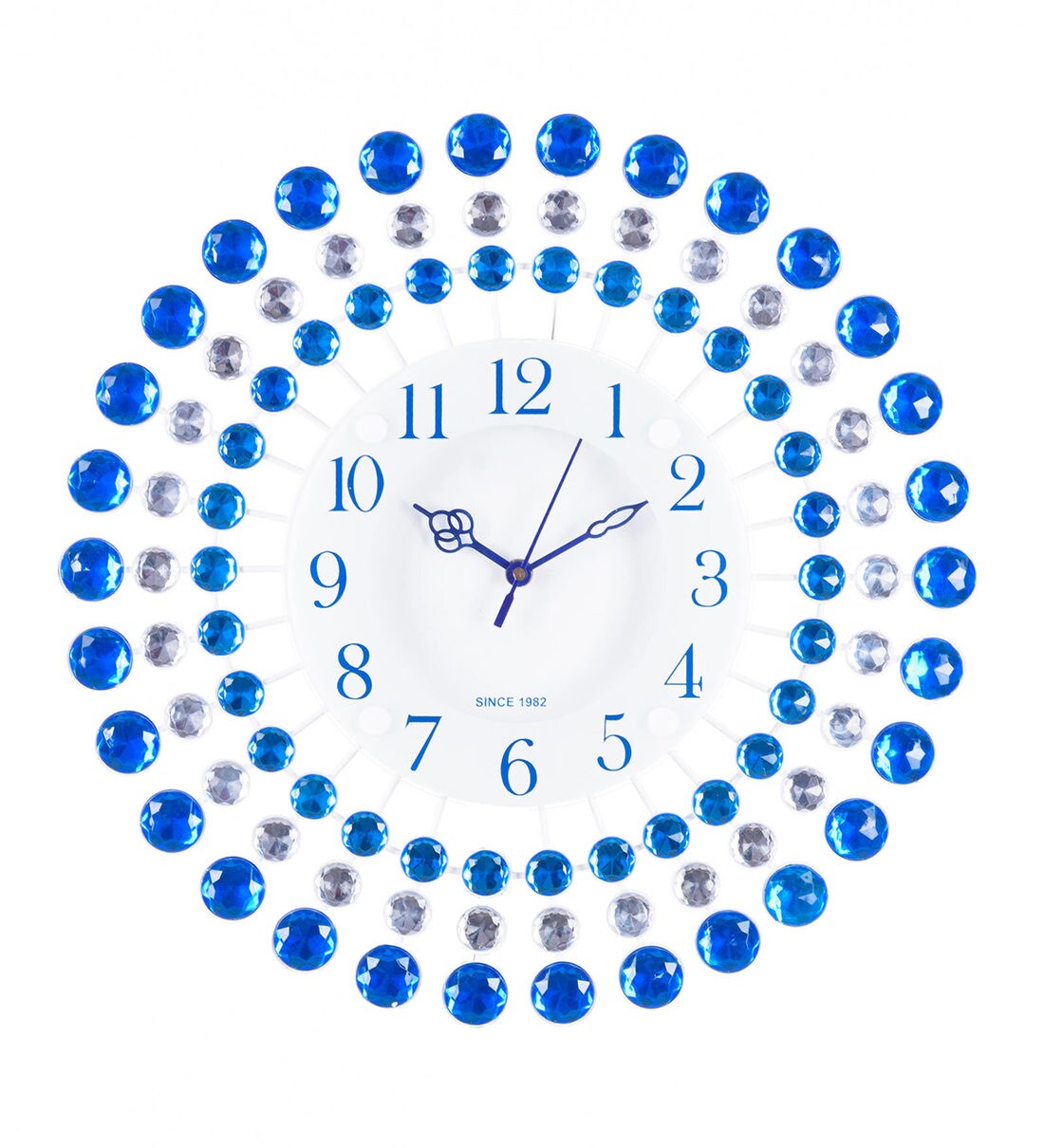 Buy Blue Plastic Analog Decorative Wall Clock by Ecraftindia Online