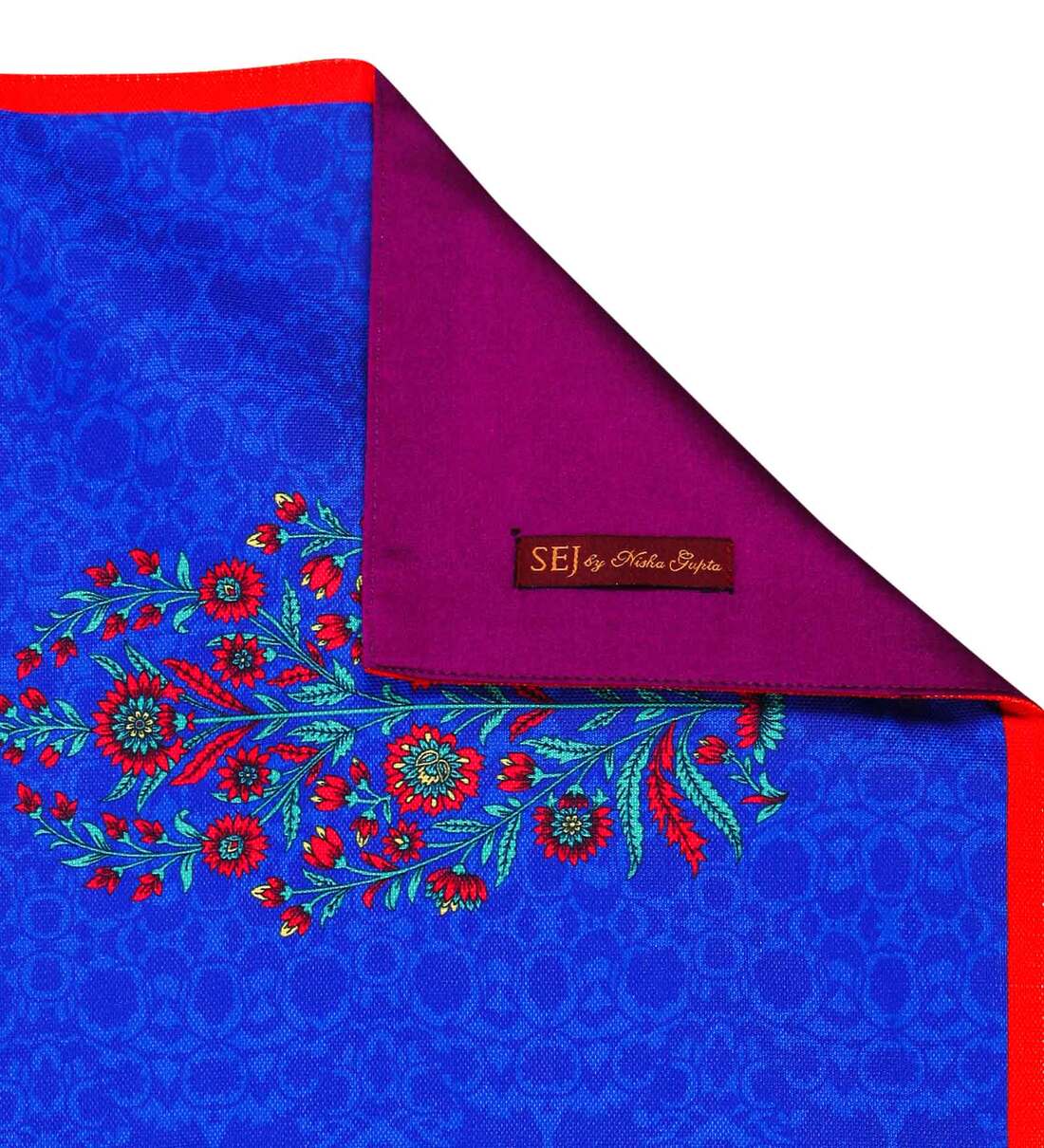 Buy Blue Polycotton Abstract 48 x 12 Inches Table Runner by SEJ by