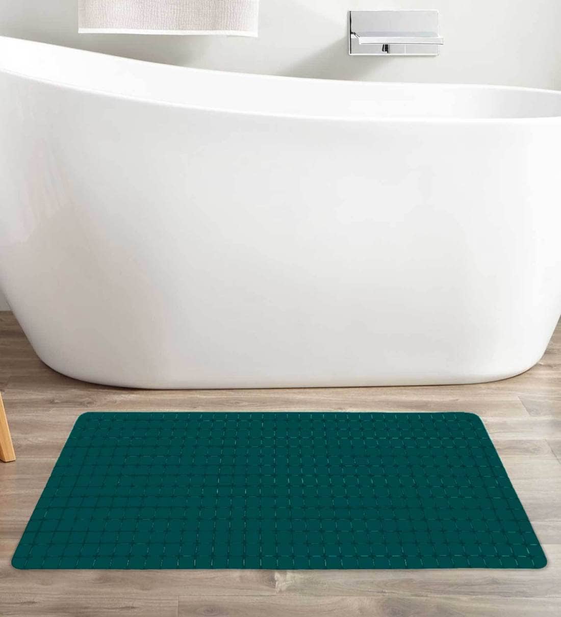 Buy Green PVC Plain Solid 30x13 Inches Super Soft Bath Mat by Story