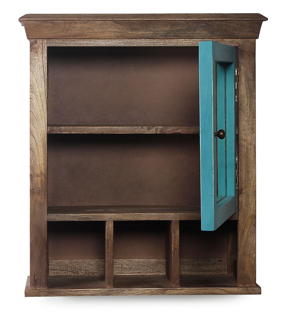 Buy Mango Wood Bathroom in Blue Colour by Fabuliv Online