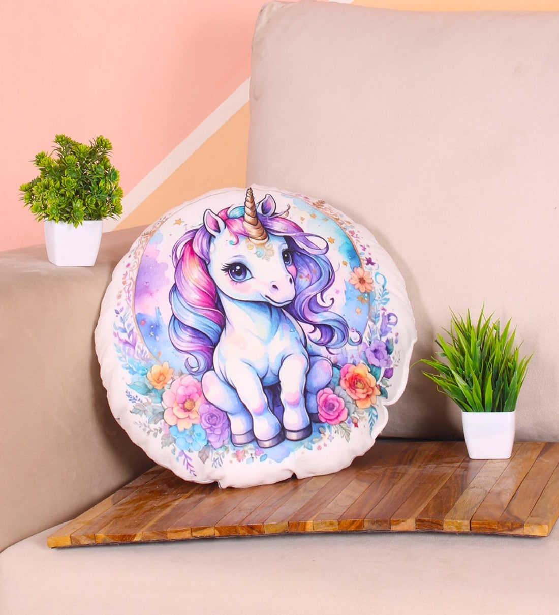 Buy Blue Velvet Pearly Unicorn Shaped Cushion at 43% OFF by Stitchnest ...