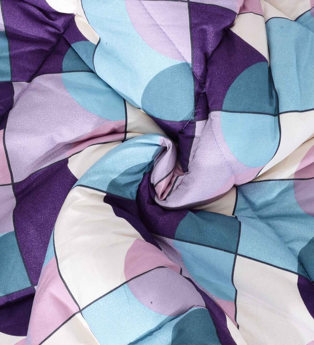 Buy Blue Wool Geometric 1000 GSM Double Bed Quilt by Klotthe Online