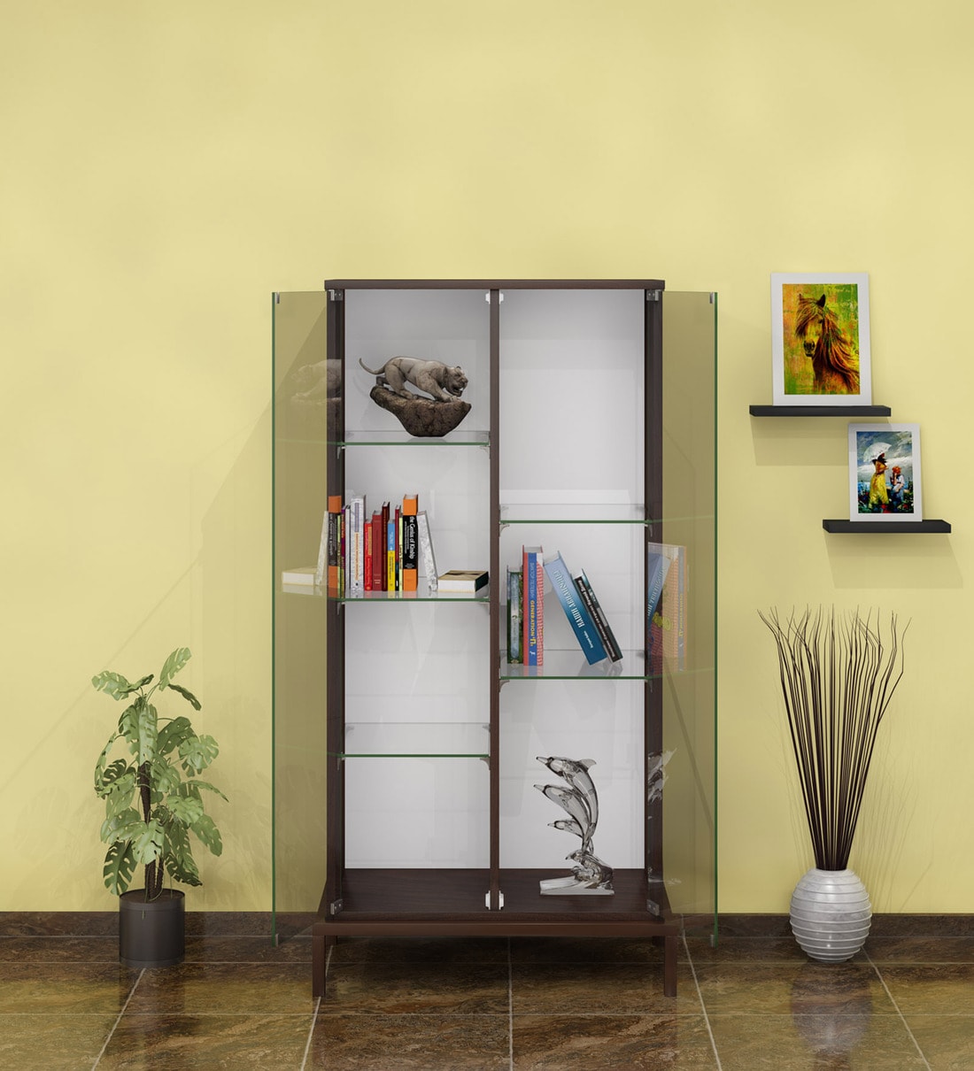 Buy Blume Display Unit Cum Book Case In Dual Tone Finsih By Durian Online Modern Book Cases Book Cases Furniture Pepperfry Product