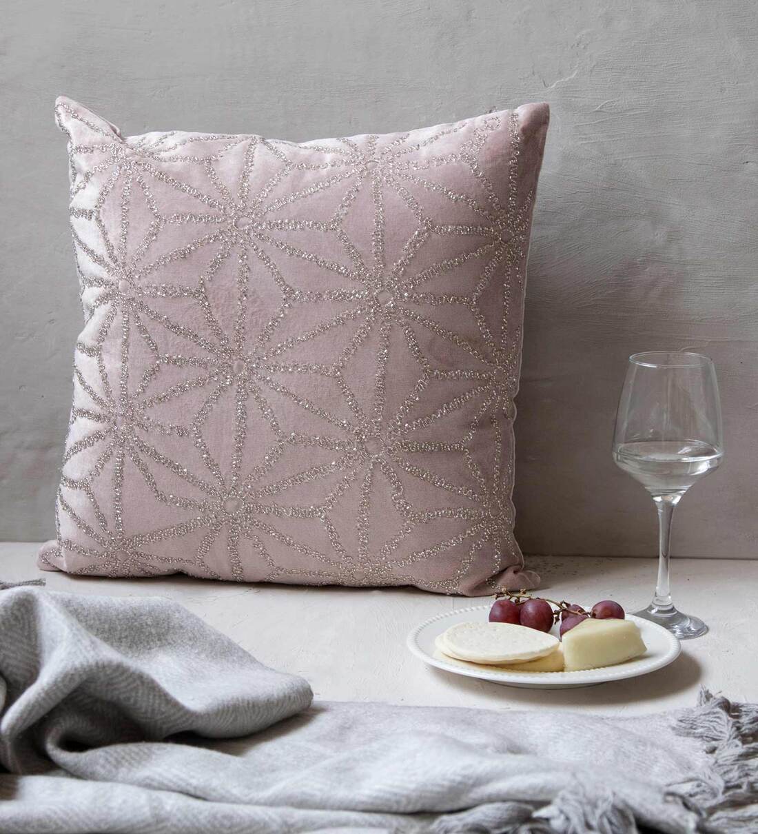 blush throws and cushions