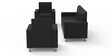 Leatherette Sofa Set in Black Colour with (3+1+1) Combination