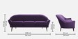 Blaine Fabric 3 Seater Sofa in Dark Purple Colour