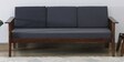 Blansko Sheesham Wood 3 Seater Sofa In Grey Colour