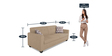 Blazer Plus 3 Seater Sofa In Beige Colour