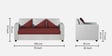 Bliss Fabric 3 Seater Sofa In Royal Grey & Red Colour