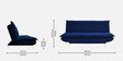 Bliss Fabric Convertible Sofa Cum Bed in Blue Colour