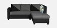 Blissplus Fabric LHS Sectional Sofa in Royal Black & Grey Colour