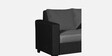 Blissplus Fabric LHS Sectional Sofa in Royal Black & Grey Colour