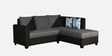 Blissplus Fabric LHS Sectional Sofa in Royal Black & Grey Colour