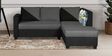 Blissplus Fabric LHS Sectional Sofa in Royal Black & Grey Colour