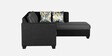 Blissplus Fabric LHS Sectional Sofa in Royal Black & Grey Colour