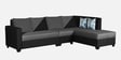 Blissplus Fabric LHS Sectional Sofain Royal Black & Grey Colour