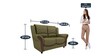 Blos Leatherette 2 Seater Sofas in Green Colour