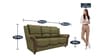 Blos Leatherette  3 Seater Sofa in Green Colour