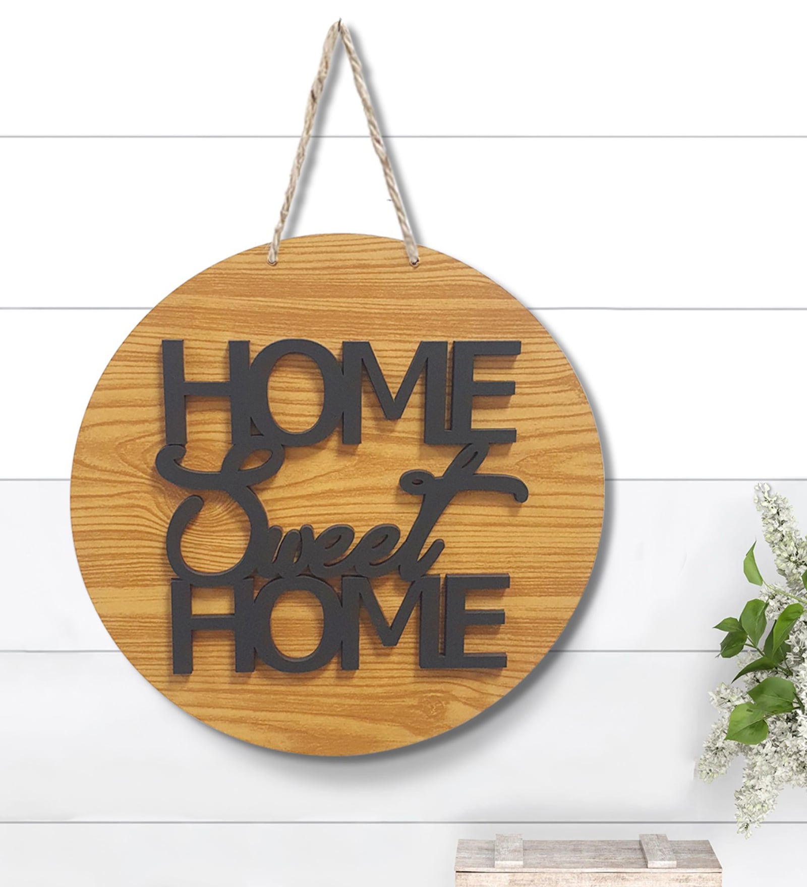 Black & Brown Home Sweet Home Hanging Plaque