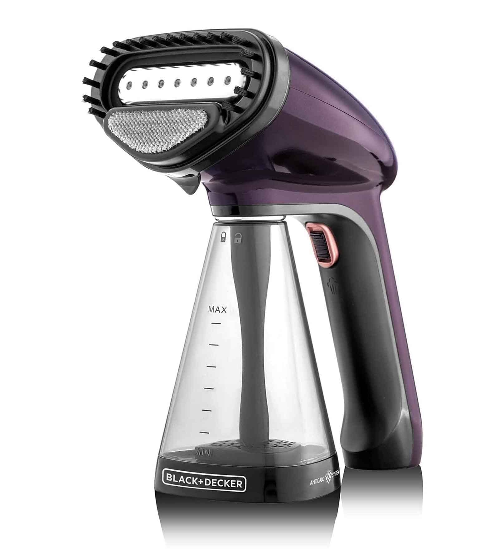 Black + Decker Handheld Portable Garment Steamer 1500 Watts with Anti Calc (Violet)