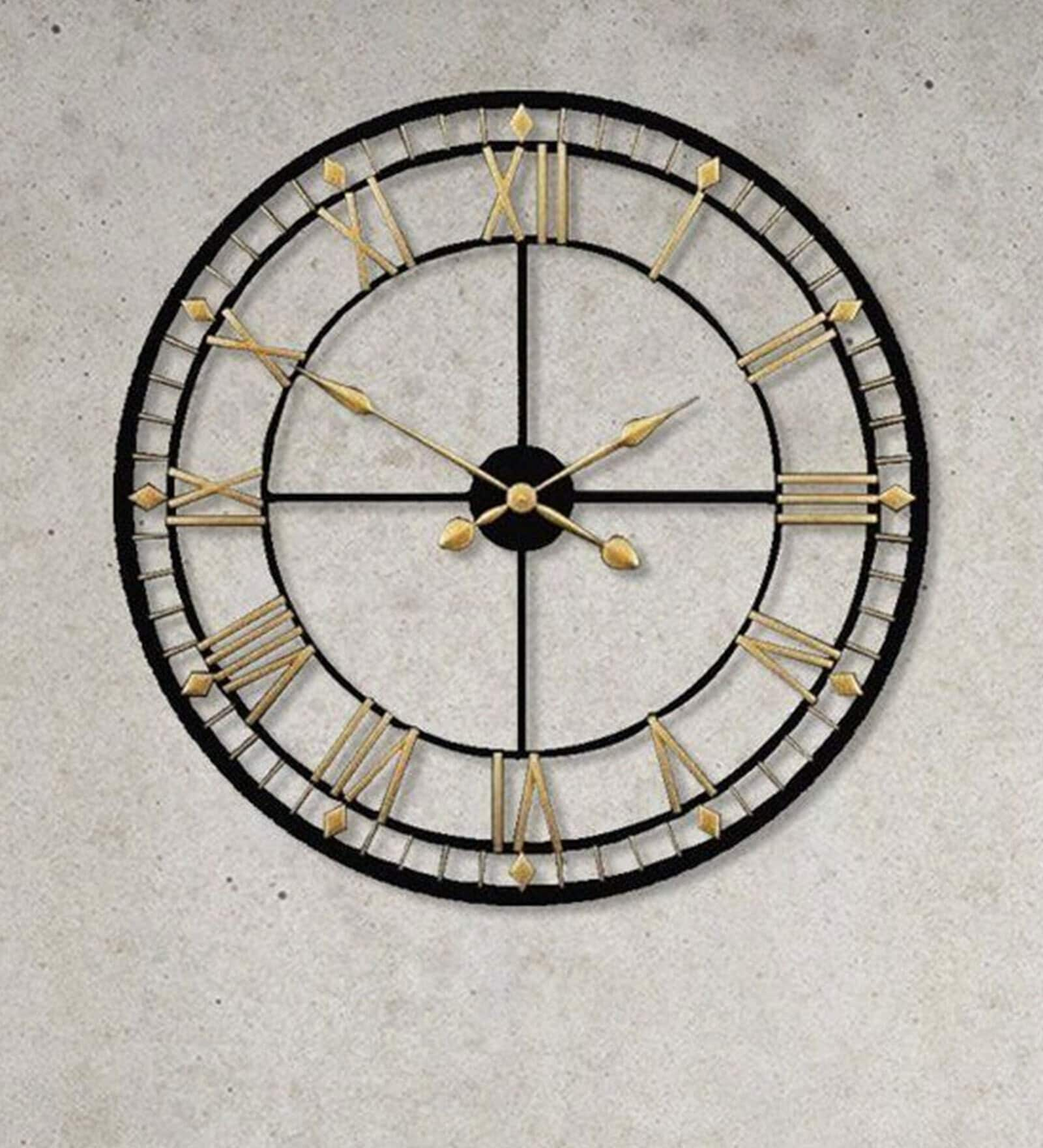 Buy Black & Gold Designer Novelty Wall Clock - 2 feet - at 47% OFF by ...