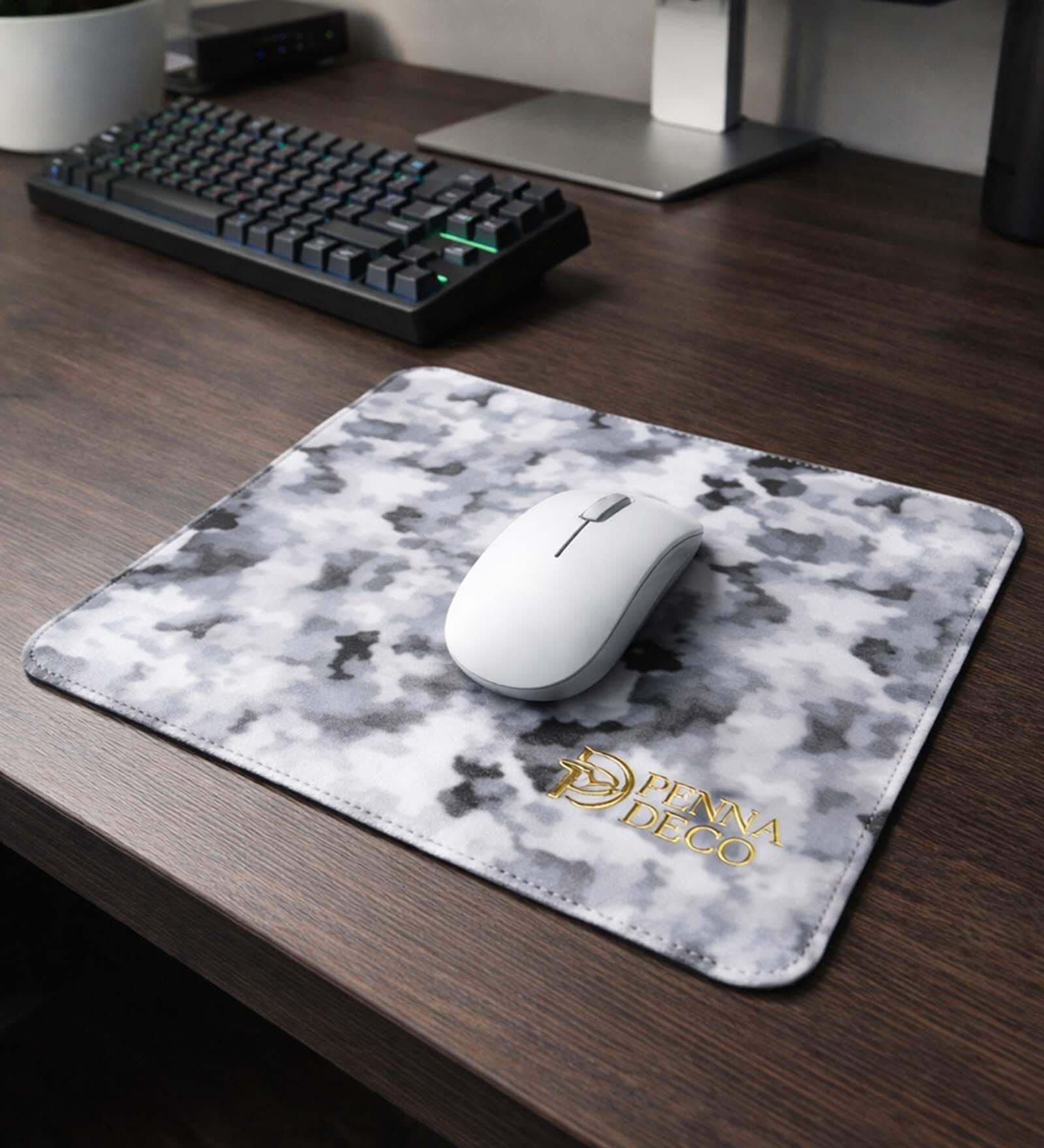 Black & Grey Shade Leather Rectangle Mousepad