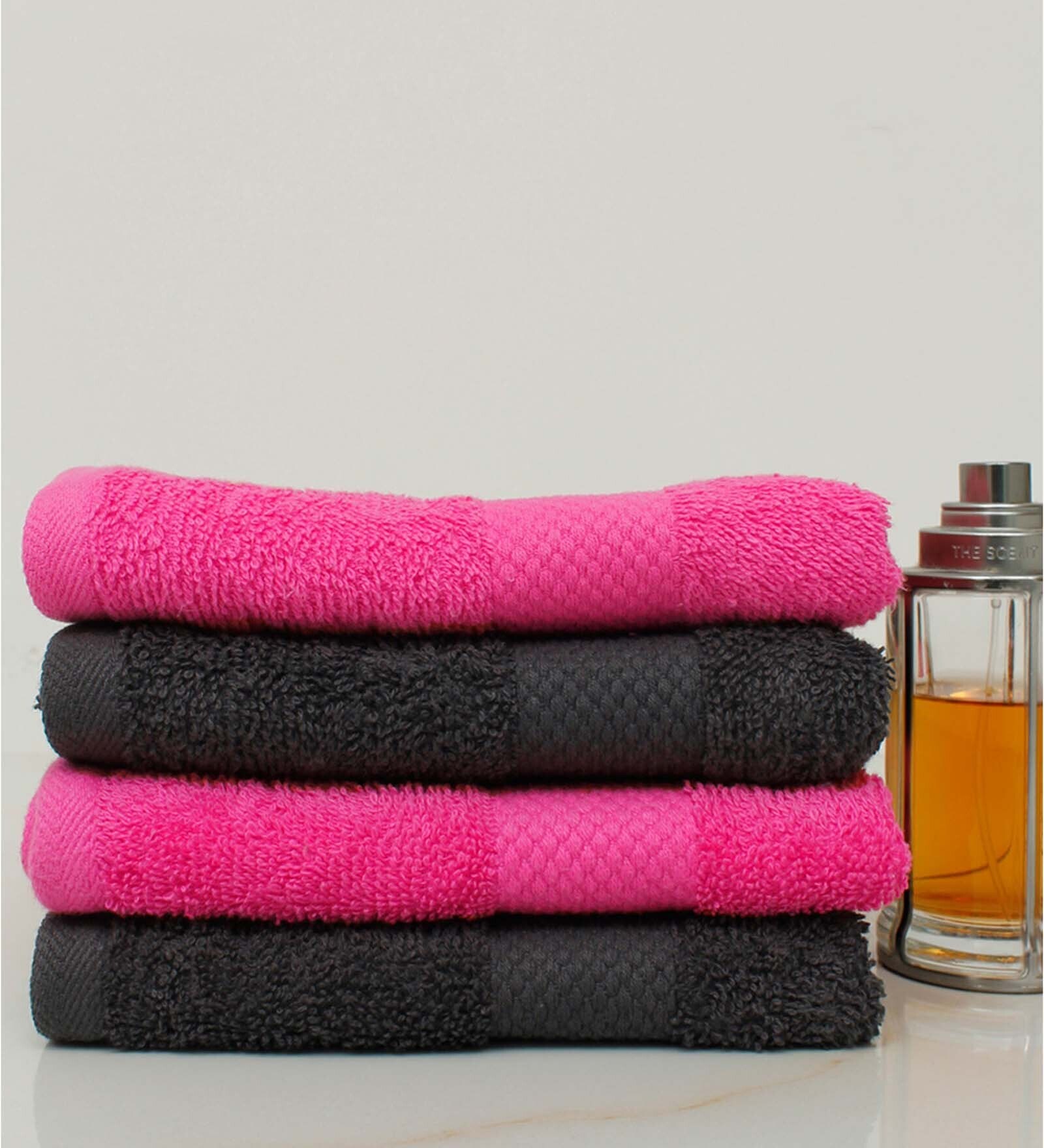 Buy Multicolor Solid 500 GSM 100 Cotton Hand Towels (Set of 4) by AVI