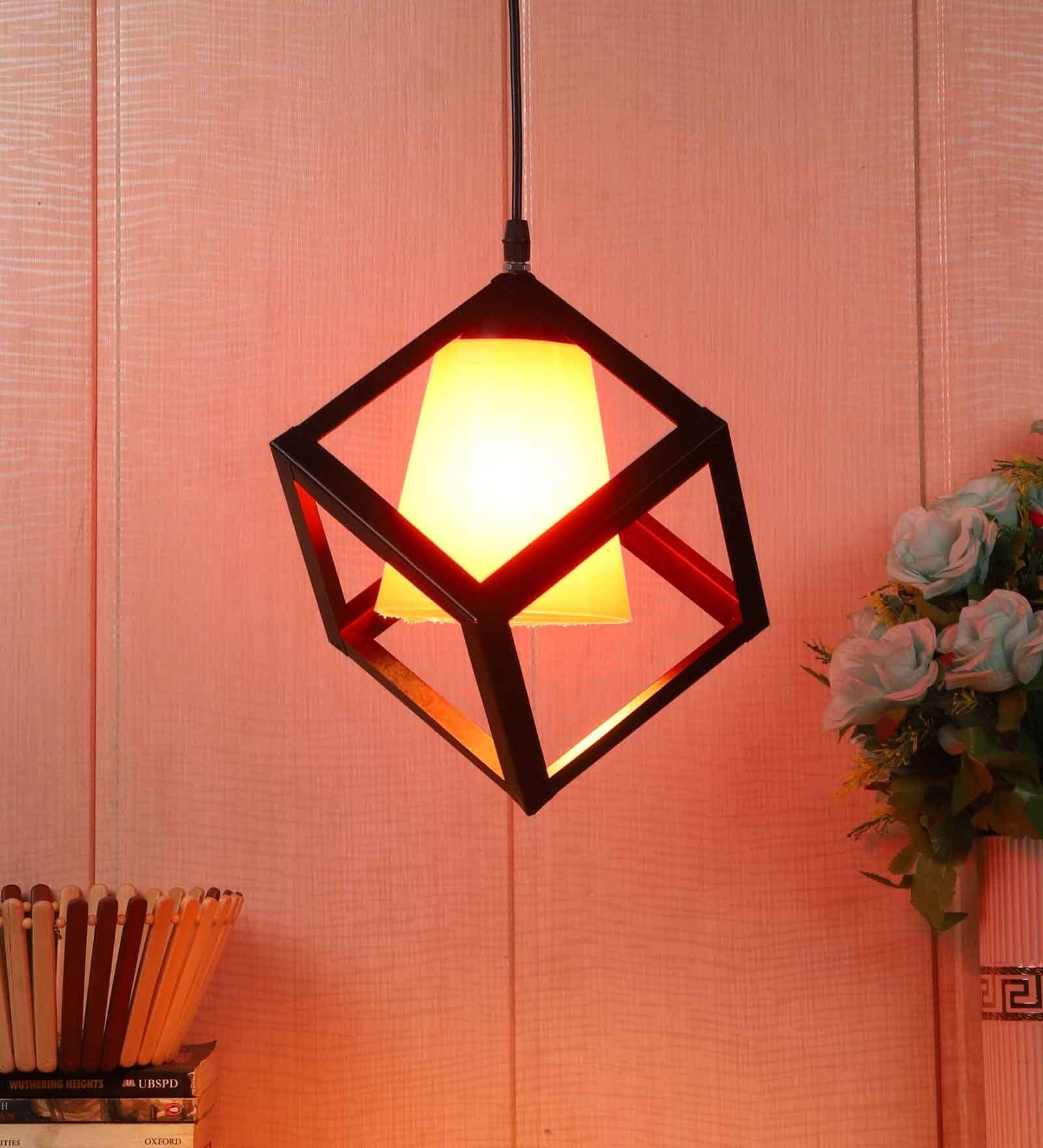 Luis Black & Red Metal Hanging Light