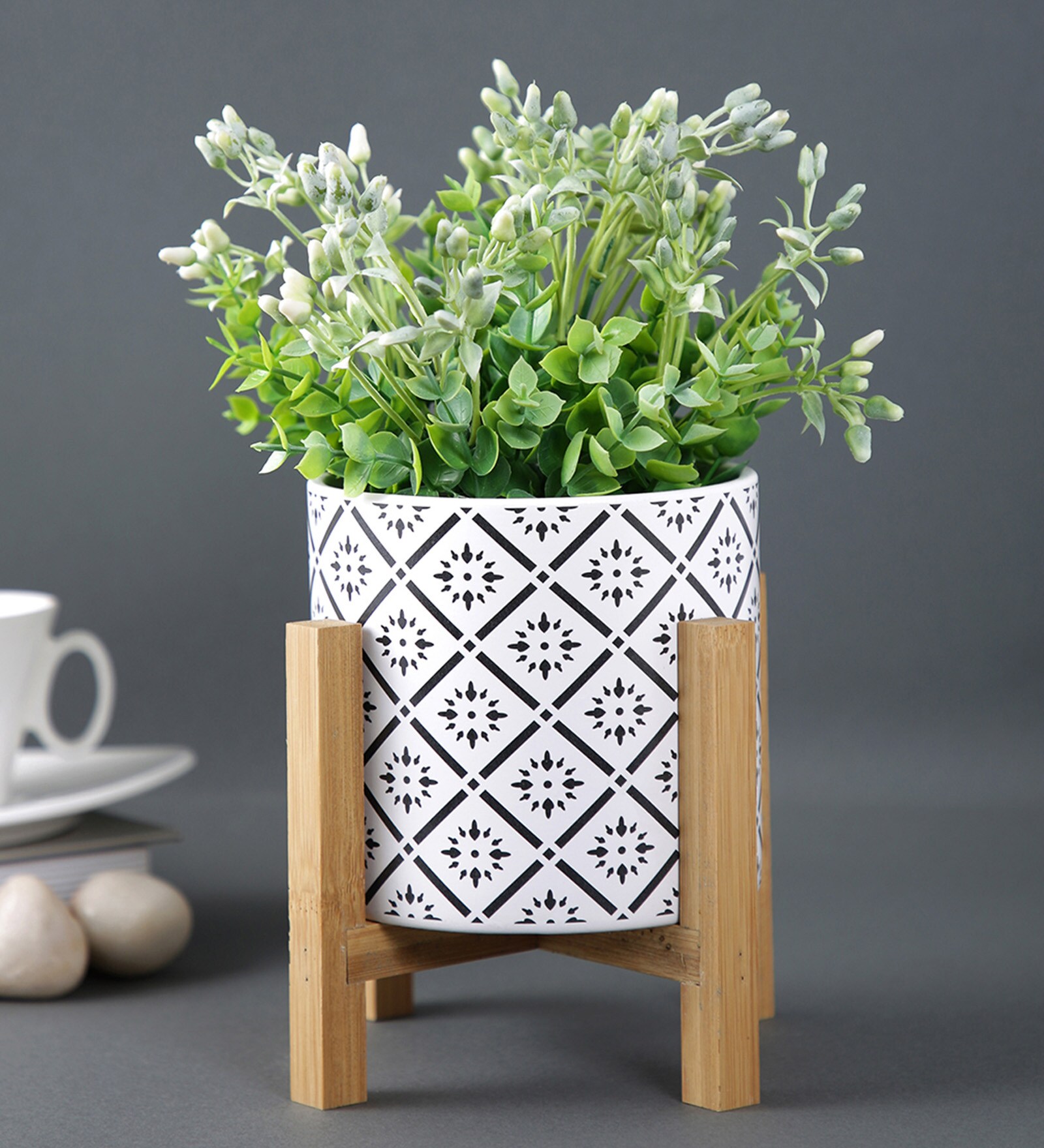 Buy Black And White Ceramic Planter By Tayhaa At 54 Off By Tayhaa