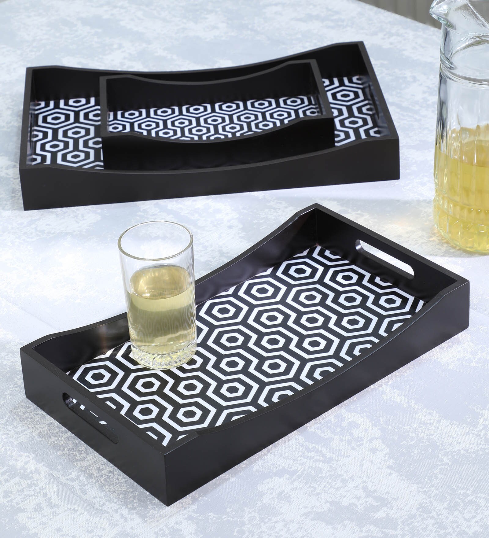 Wooden Rectangle Serving Trays Set of 3