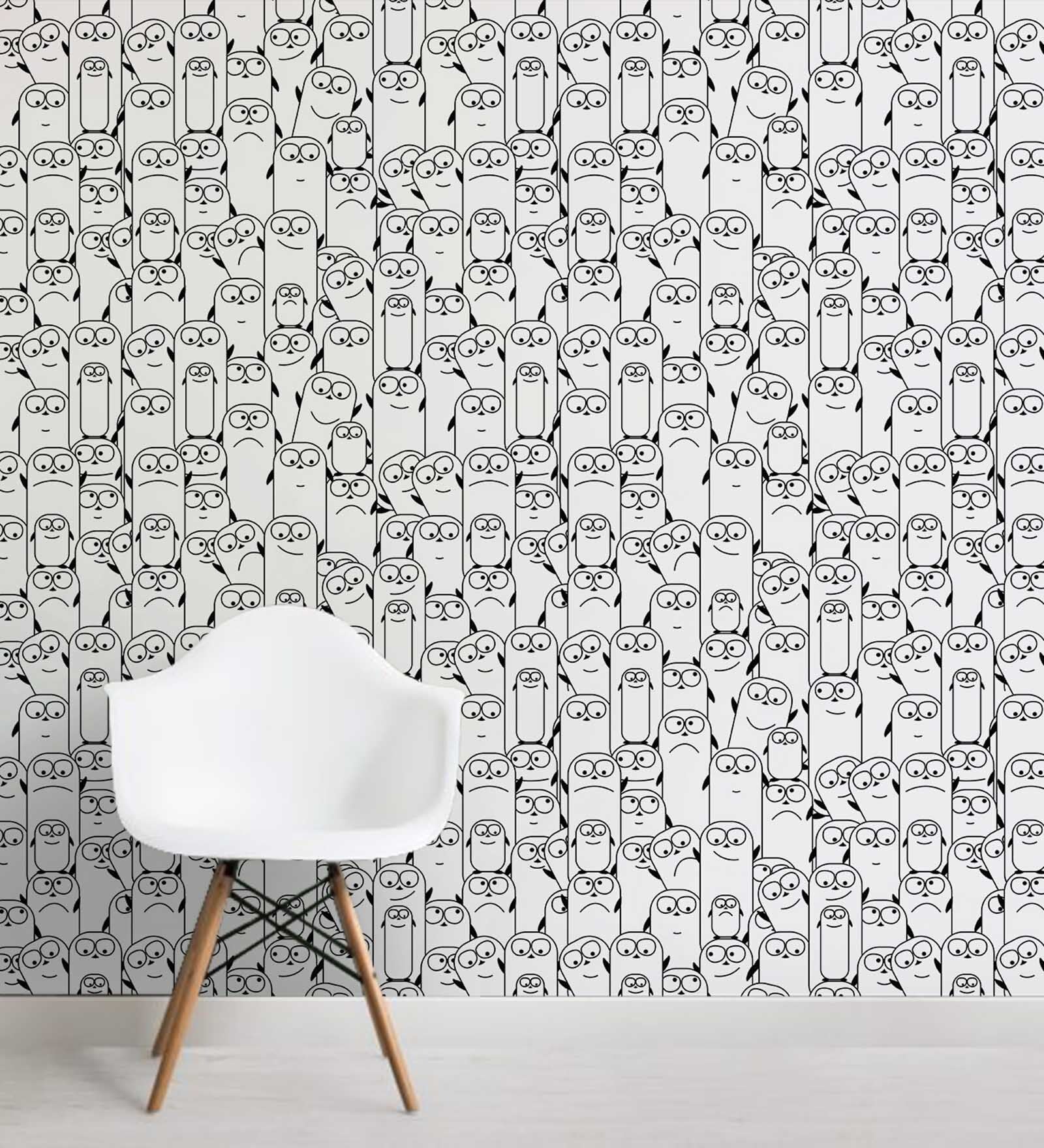 Black & White Minions Wallpaper