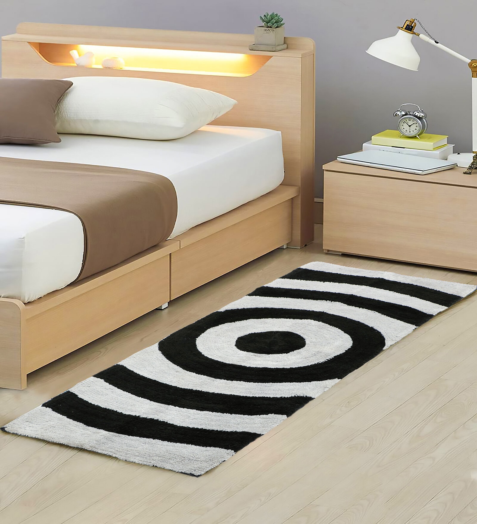 Black Microfibre Solid 60 x 20 Inches Runner