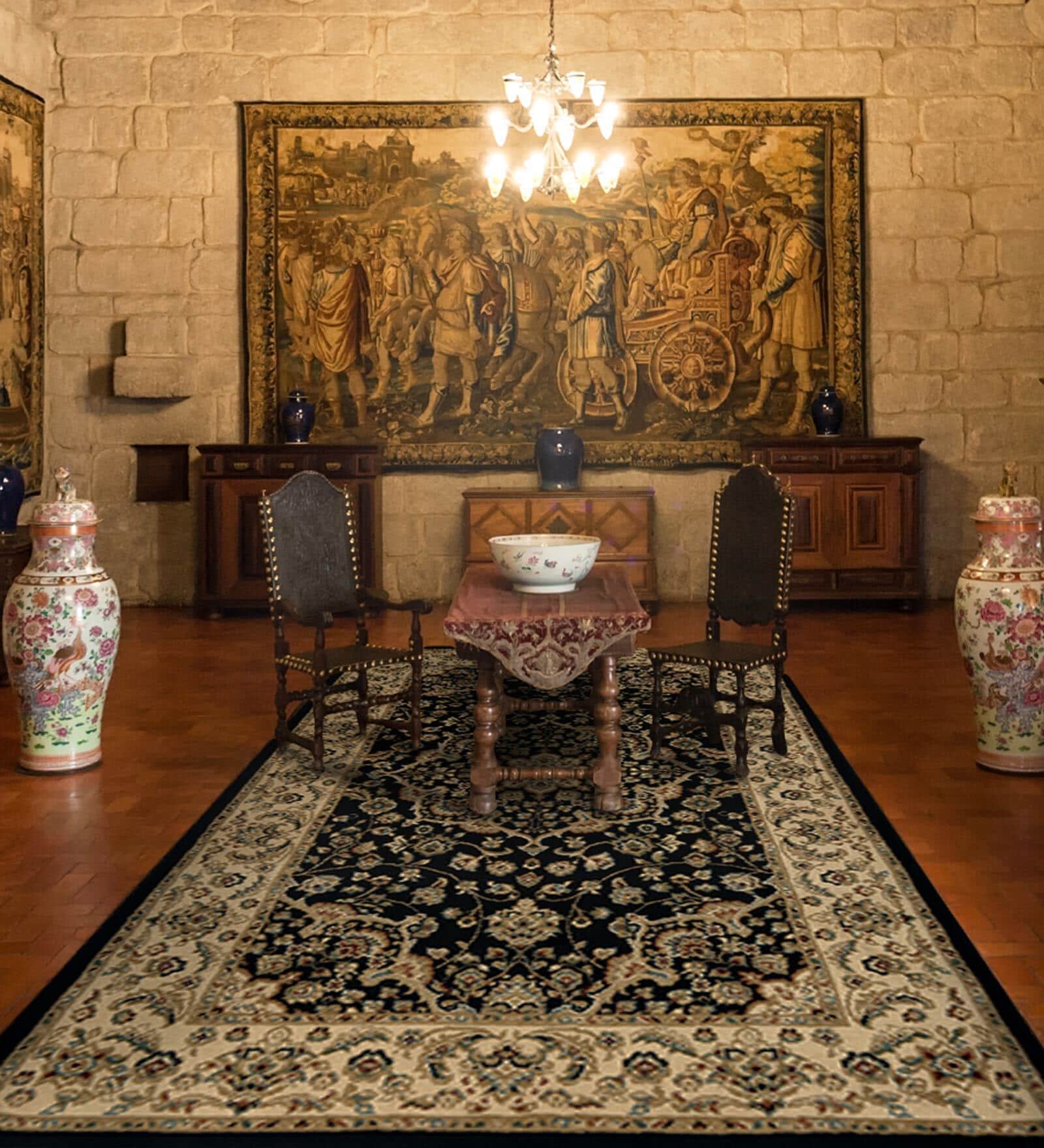 Black Traditional 3 ft x5 ft Carpet