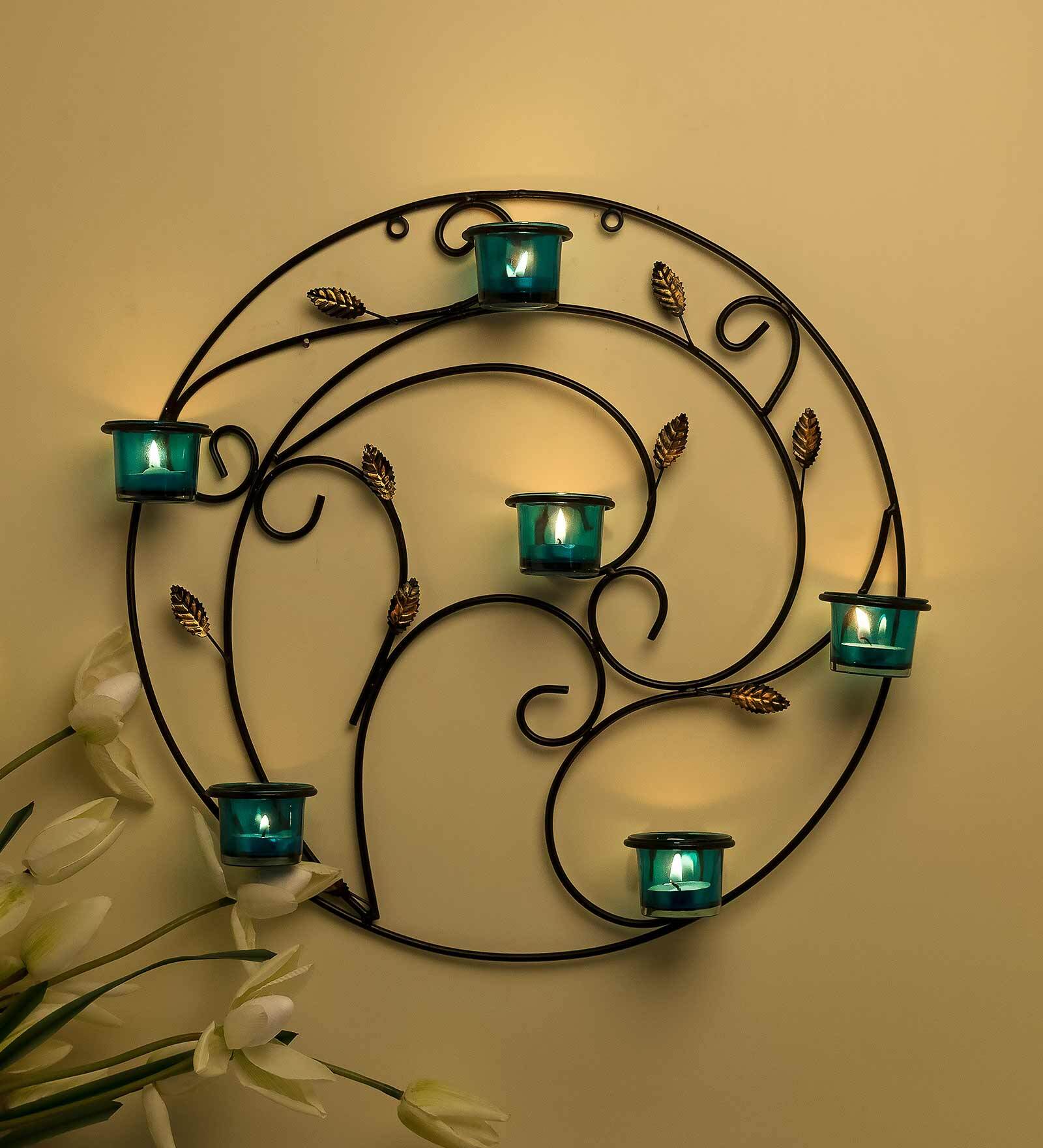 Black Metal Andre Wall Tea Light Holder