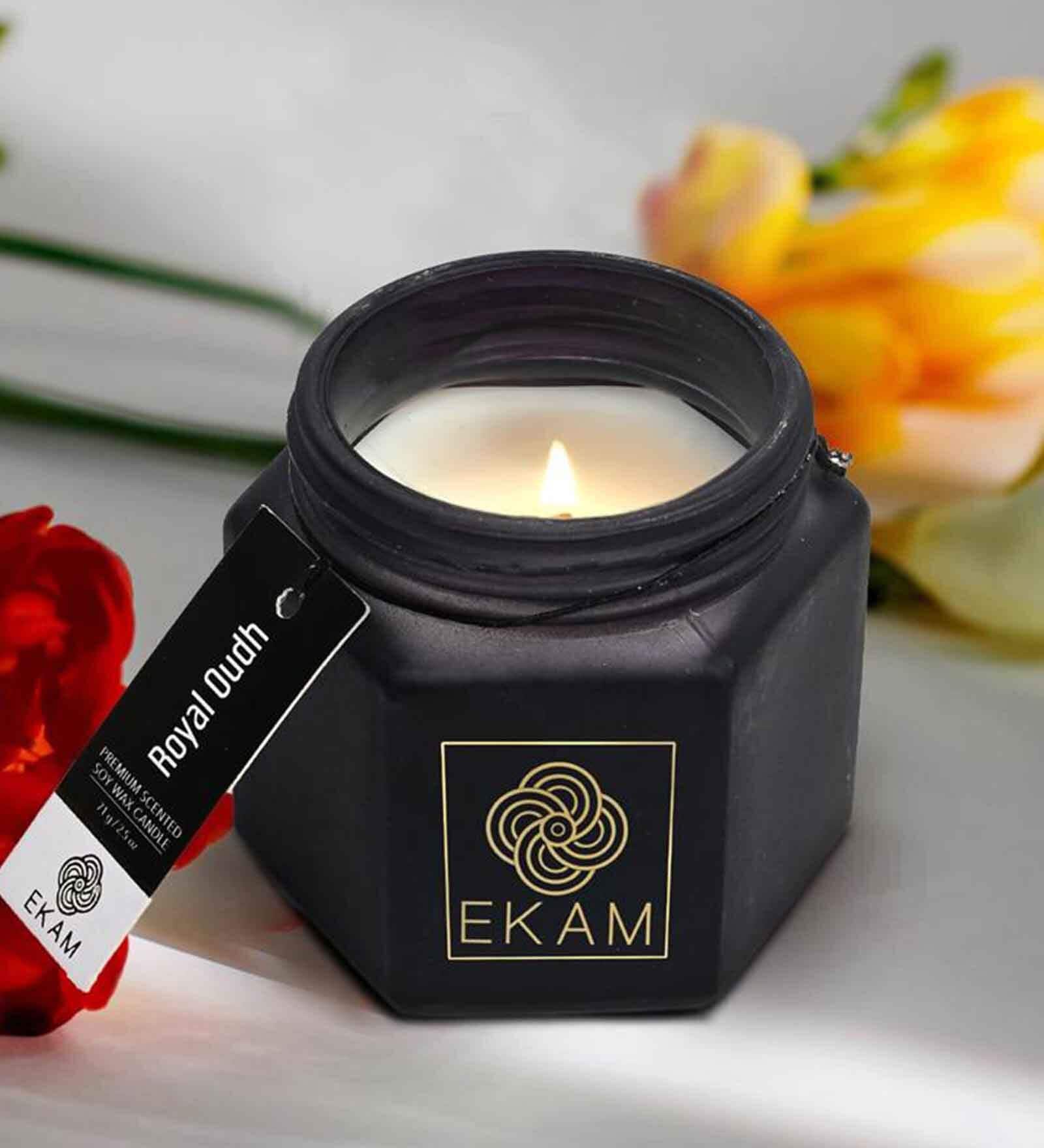 Royal Oudh Hexa Jar Soy Wax Scented Candle