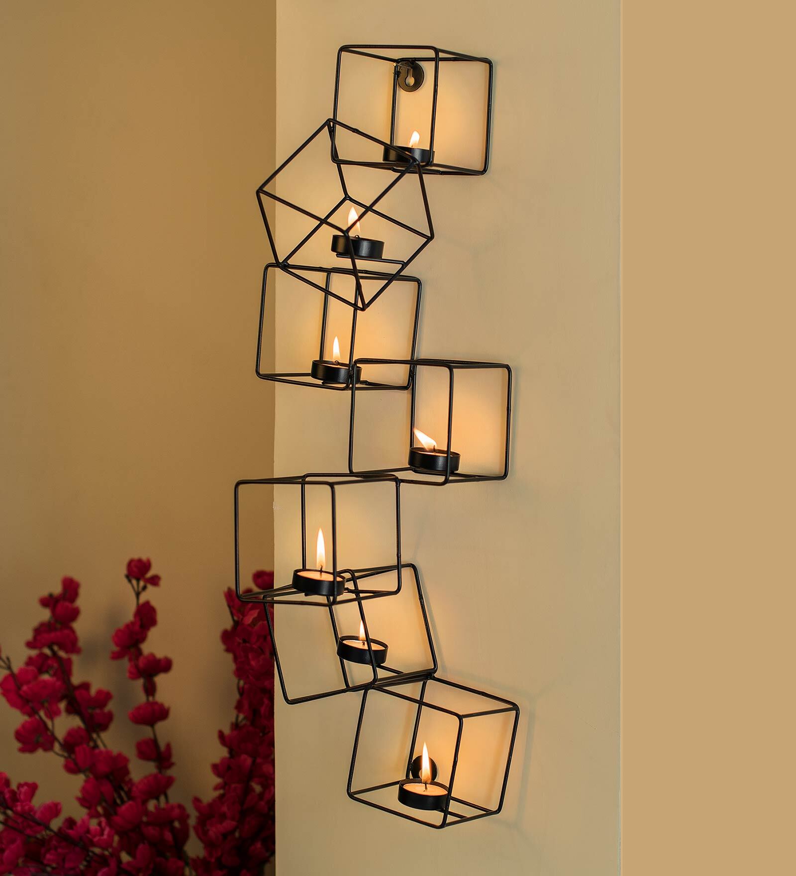 Black Metal Francis Wall Tea Light Holder