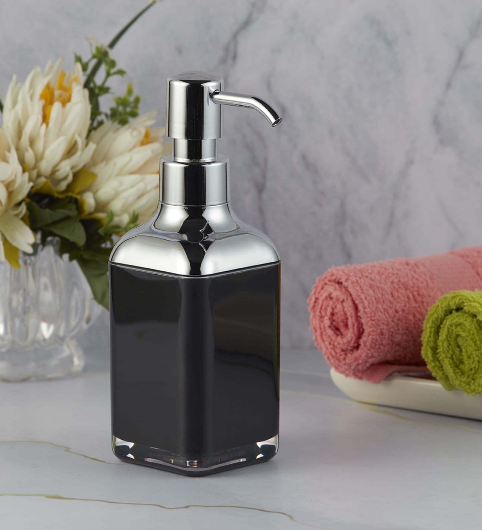 Black 300 ml Acrylic Liquid Soap Dispenser 