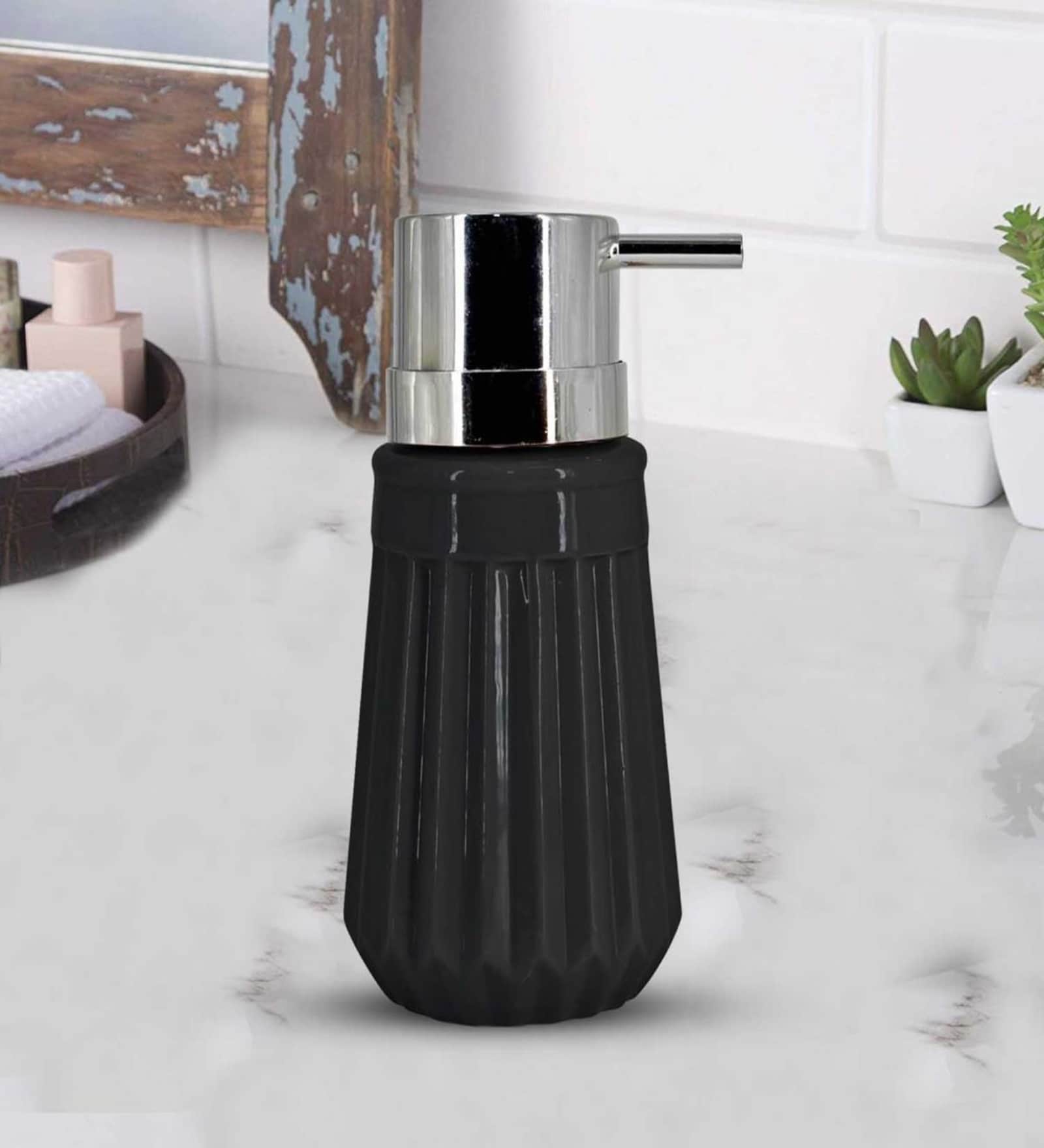 Black 300 ml Ceramic Liquid Soap Dispenser 