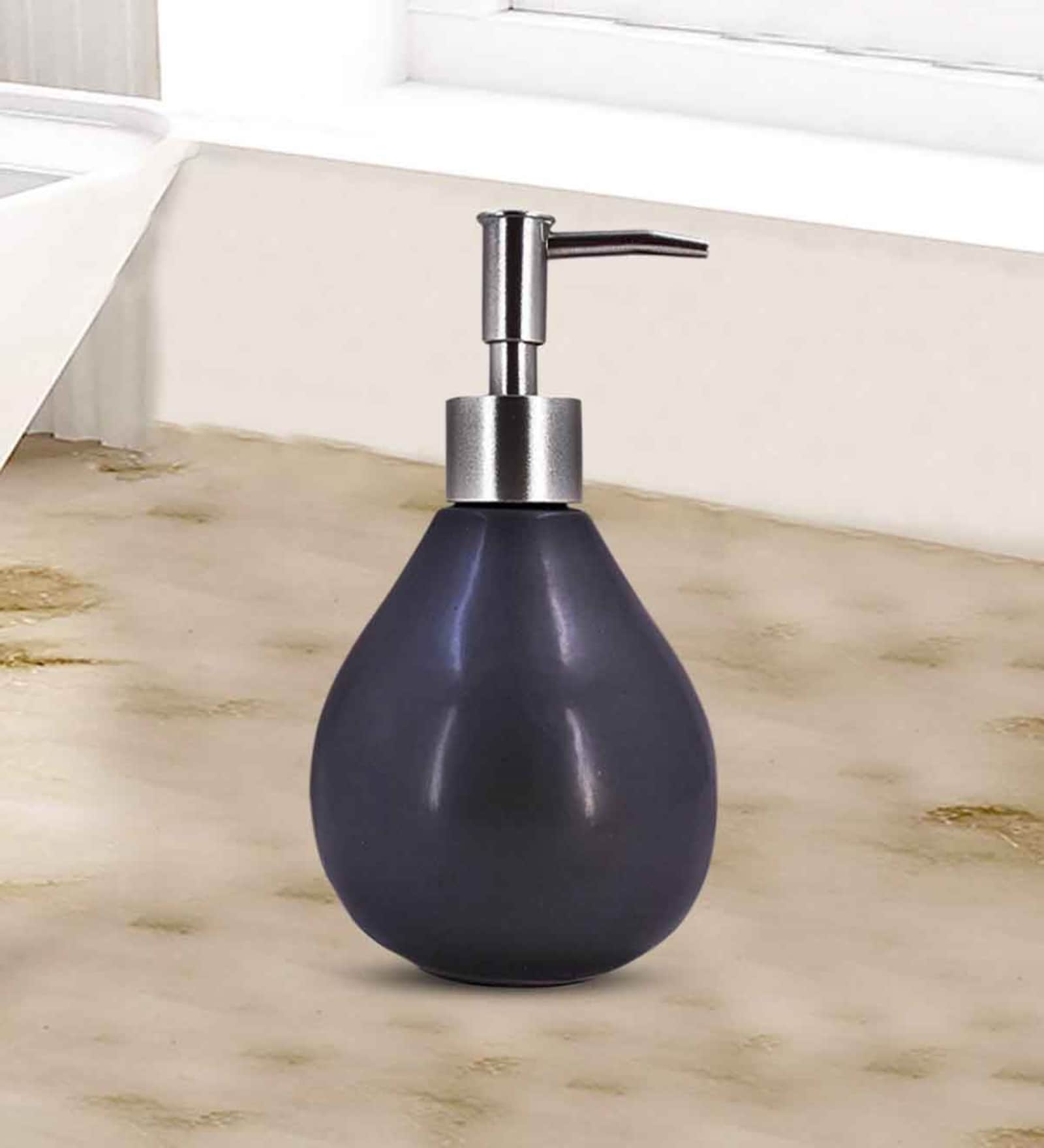 Black 300 ml Ceramic Liquid Soap Dispenser 