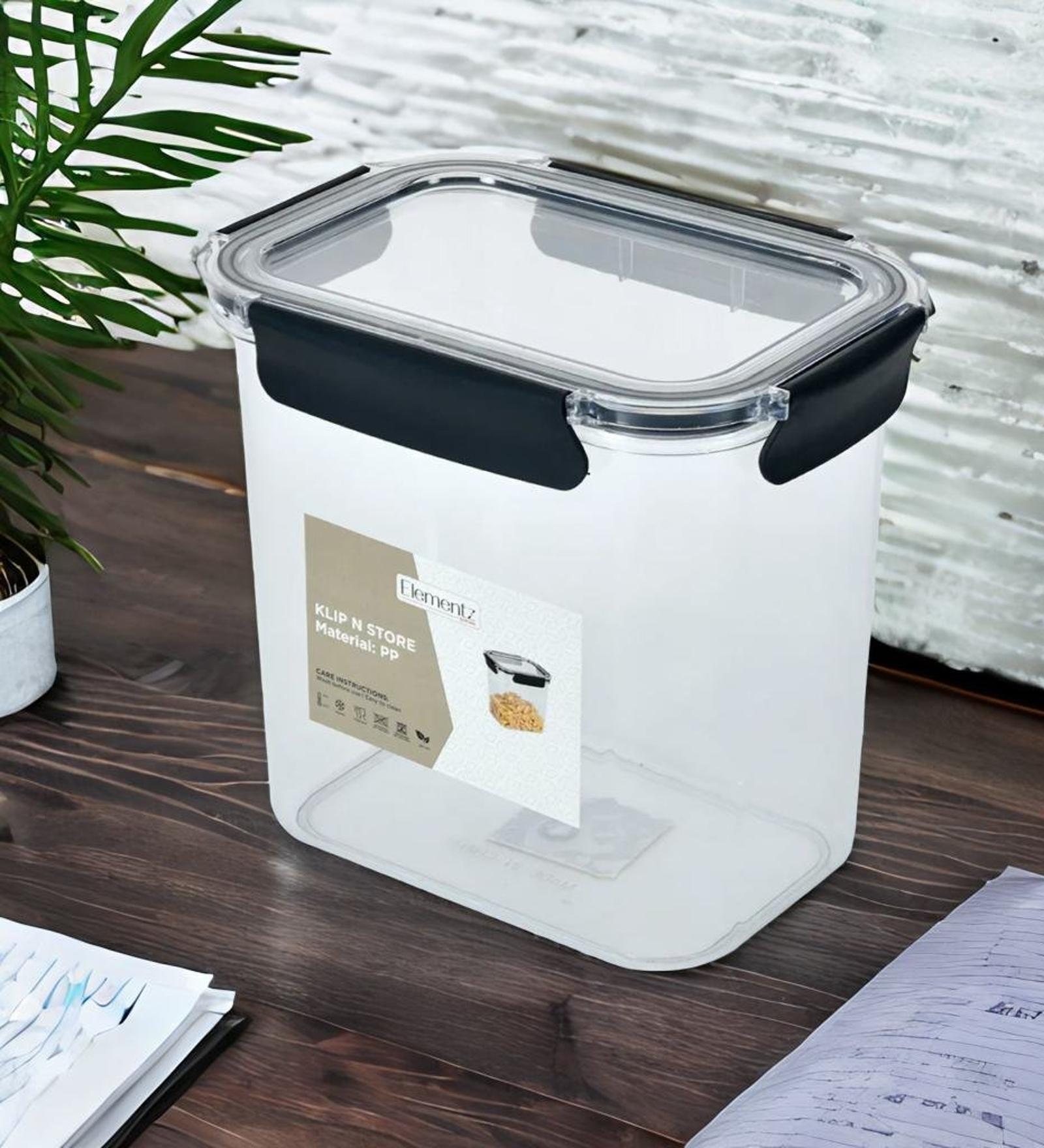 Black & Transparent 3200 Ml Plastic Storage Container