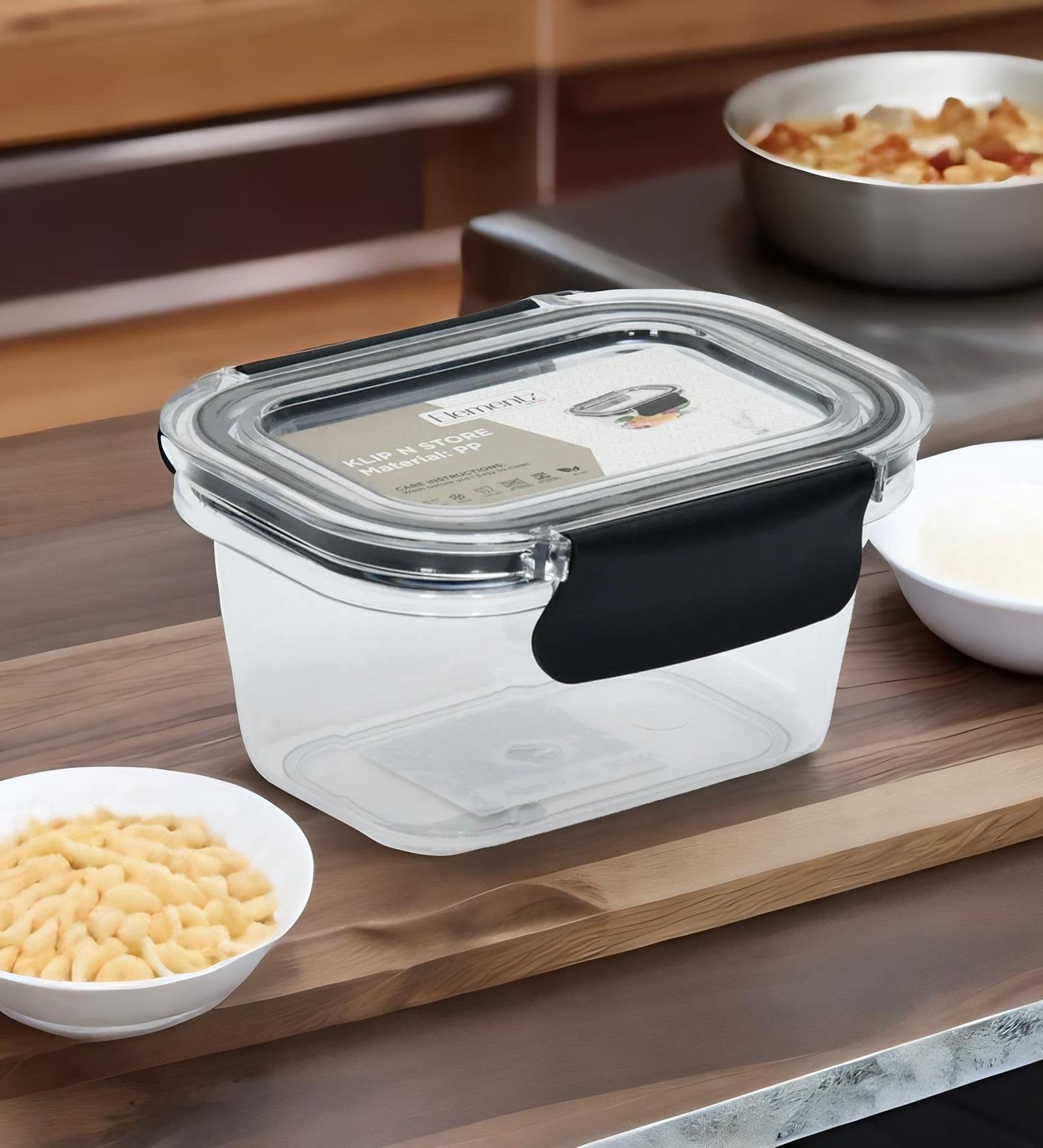 Black & Transparent 450 Ml Plastic Storage Container